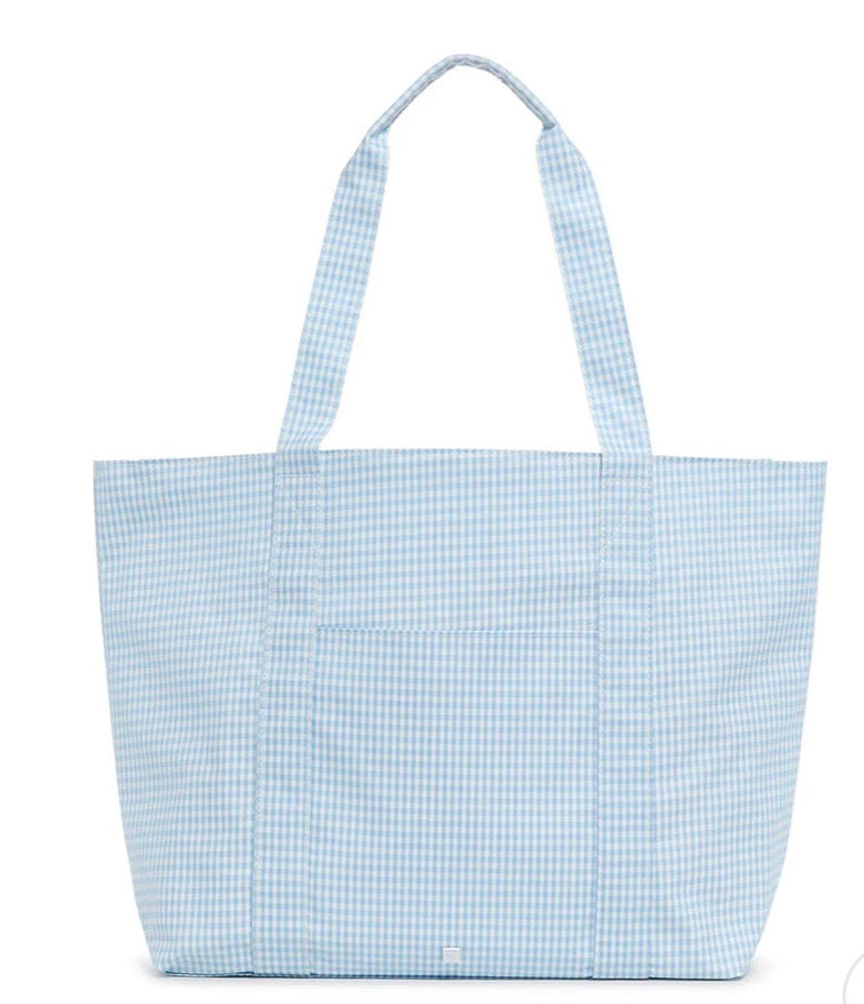 XL Jumbo Tote Blue Gingham Mist