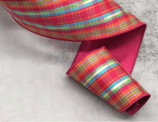 Pink Plaid Ribbon