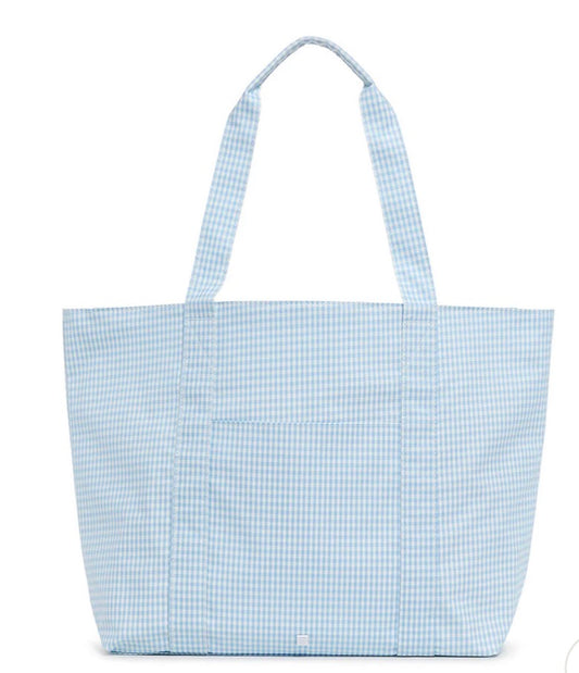 XL Jumbo Tote Blue Gingham Mist